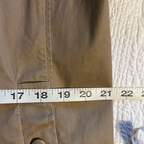 EUC Talbots Ruffle Front Button Jacket Tan Khaki 16 - Picture 13 of 14